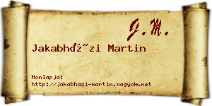 Jakabházi Martin névjegykártya