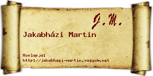 Jakabházi Martin névjegykártya