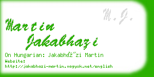 martin jakabhazi business card